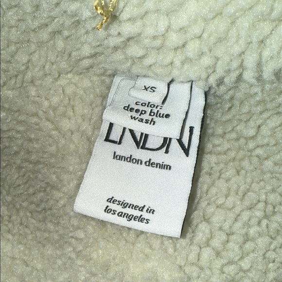 LNDN Blue Denim Jacket with Sherpa Lining NWT XS - Picture 3 of 8